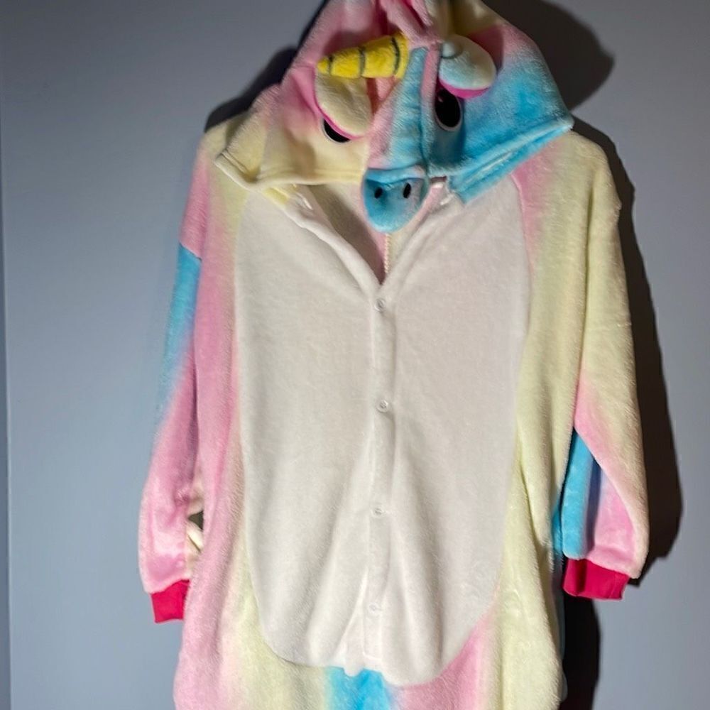 Plush Unicorn Onesie Costume Sleepwear Cosplay size 125/140